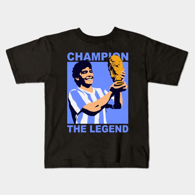 DIEGO MARADONA Kids T-Shirt by canzyartstudio